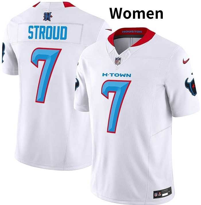 Womens Houston Texans #7 C.J. Stroud  White 2024 F.U.S.E. Limited Stitched Jersey Dzhi